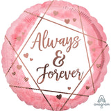 Always & Forever Watercolour Foil Balloon 45cm Each