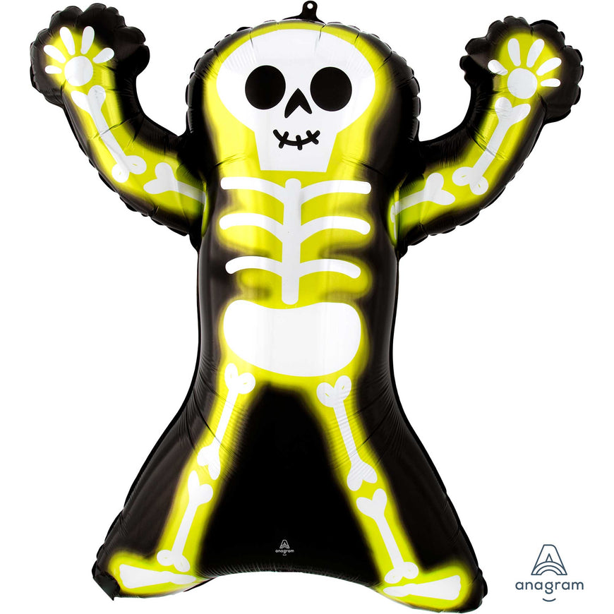 Neon Skelly Skeleton Supershape Foil Balloon 68cm x 76cm Each