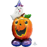 AirLoonz Halloween Pumpkin & Ghost Foil Balloon 71cm x 142cm inches Each - Party Savers