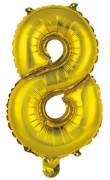 Number 8 Gold Foil Balloon 35cm - Party Savers