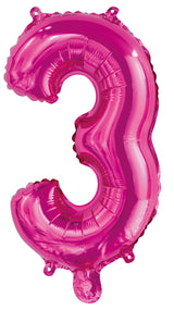 Number 4 Bright Pink Foil Balloon 35cm - Party Savers