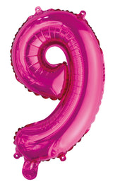 Number 4 Bright Pink Foil Balloon 35cm - Party Savers