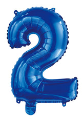 Number 2 Royal Blue Foil Balloon 35cm - Party Savers