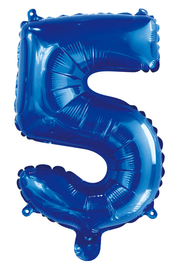 Number 5 Royal Blue Foil Balloon 35cm - Party Savers