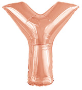 Letter Y Rose Gold Foil Balloon 86cm - Party Savers