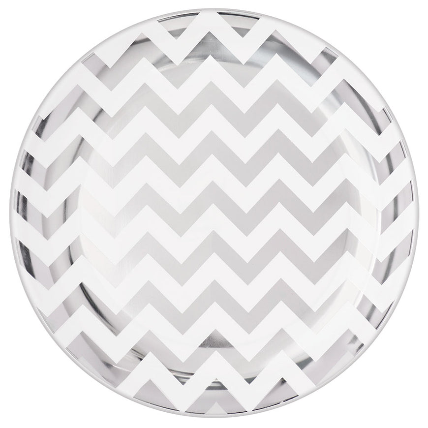 Rose Gold Chevron Premium Plastic Lunch Plates 19cm 20pk - Party Savers