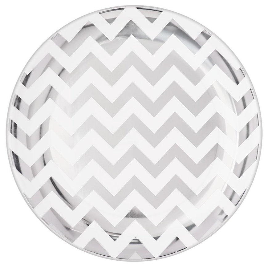 Rose Gold Chevron Premium Plastic Dinner Plates 26cm 10pk - Party Savers