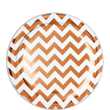 Rose Gold Chevron Premium Plastic Lunch Plates 19cm 20pk - Party Savers