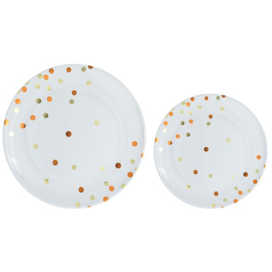 Orange Peel Dots Hot Stamped Premium Plastic Plates 20pk