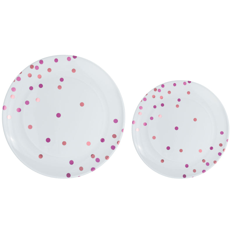 Dotted Hot Stamped Premium Plastic Plates 20pk