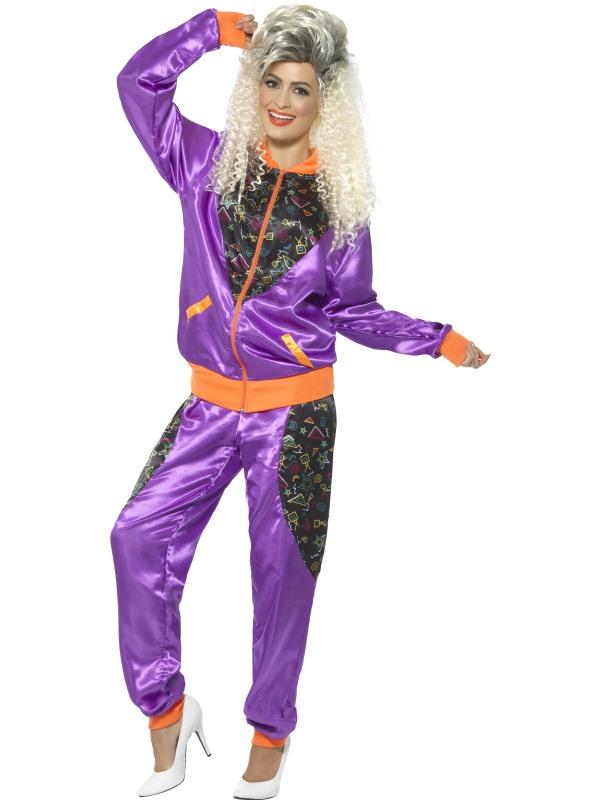 Womens Costume - Purple Retro Shell Suit - Party Savers