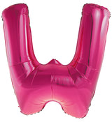 Letter W Bright Pink Foil Balloon 86cm - Party Savers