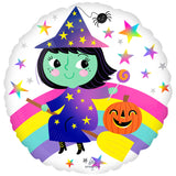 Rainbow Witch Foil Balloon 45cm Each