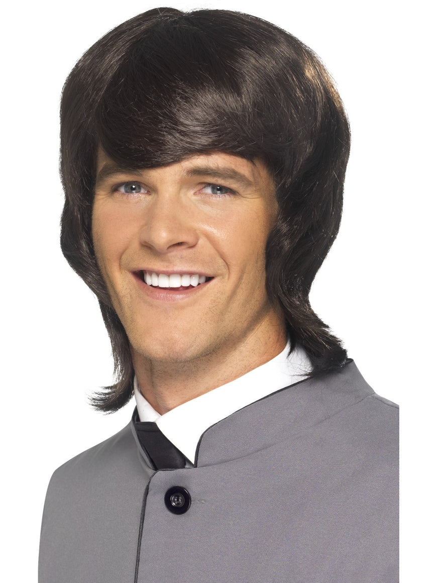 Brown 60s Male Mod Long Wig - Party Savers