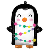 Bright Holiday Penguin 38cm x 45cm Foil Balloon Each