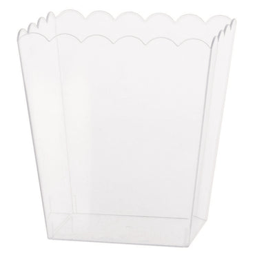 Small Clear Plastic Scalloped Container 3in x 6in