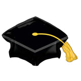 Black Grad Cap SuperShape Foil Balloon 79cm x 56cm Each