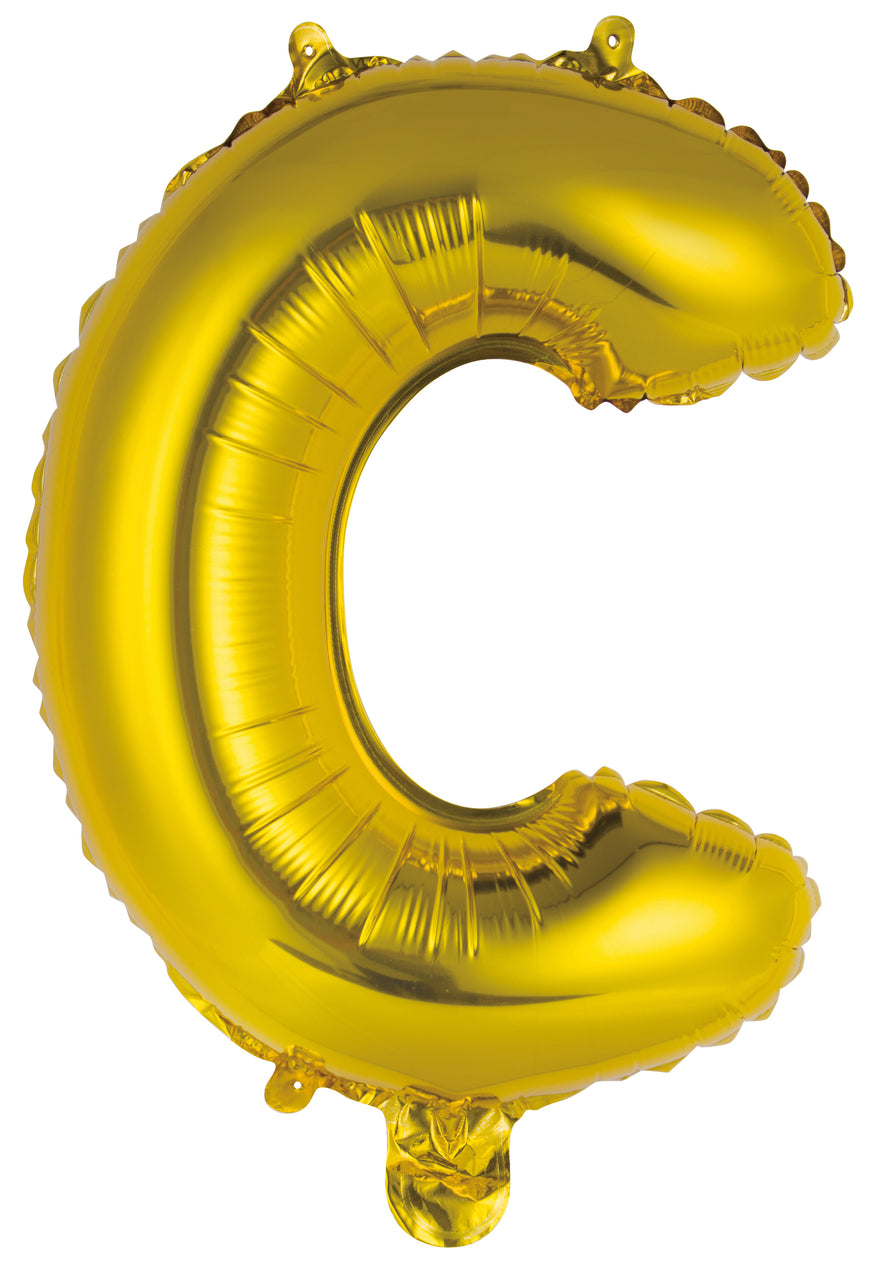 Letter C Gold Foil Balloon 35cm - Party Savers