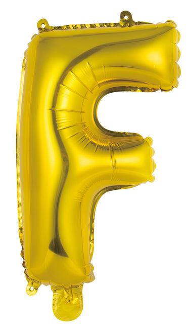 Letter F Gold Foil Balloon 35cm - Party Savers