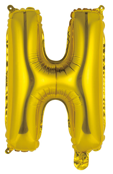 Letter H Gold Foil Balloon 35cm - Party Savers