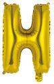 Letter H Gold Foil Balloon 35cm - Party Savers