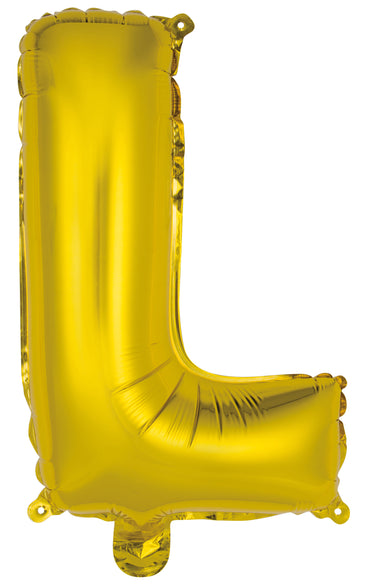 Letter L Gold Foil Balloon 35cm - Party Savers