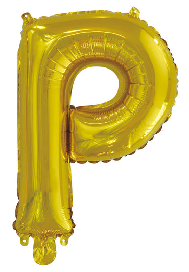 Letter P Gold Foil Balloon 35cm - Party Savers