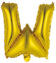 Letter W Gold Foil Balloon 35cm - Party Savers