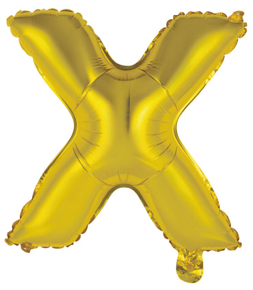 Letter X Gold Foil Balloon 35cm - Party Savers