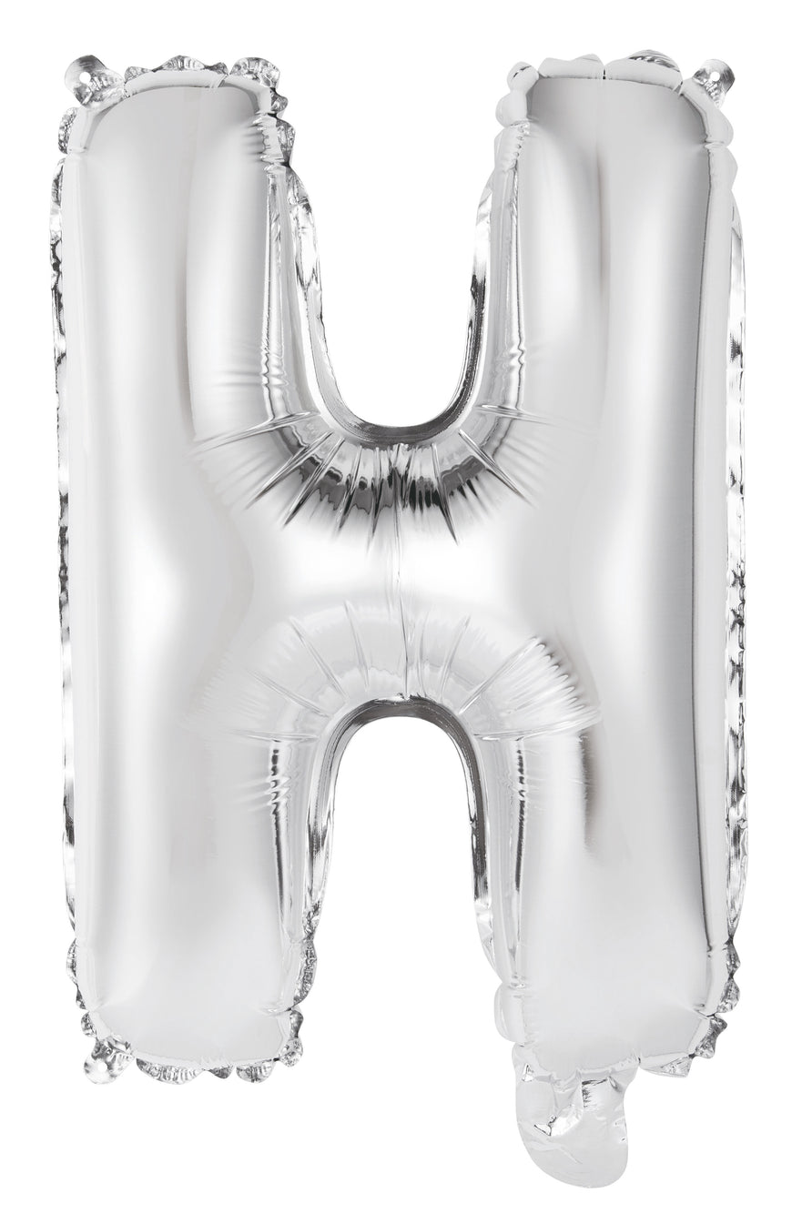 Letter H Silver Foil Balloon 35cm - Party Savers