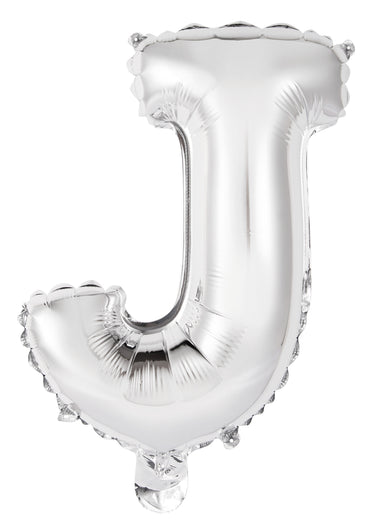 Letter J Silver Foil Balloon 35cm - Party Savers