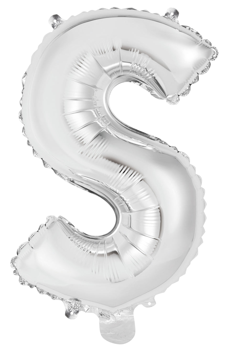 Letter S Silver Foil Balloon 35cm - Party Savers