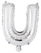 Letter U Silver Foil Balloon 35cm - Party Savers