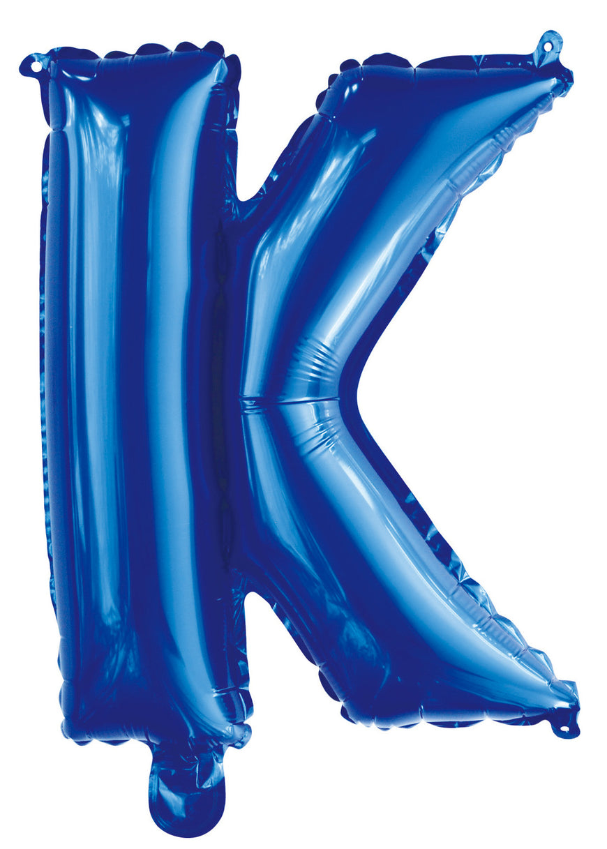 Letter K Royal Blue Foil Balloon 35cm - Party Savers