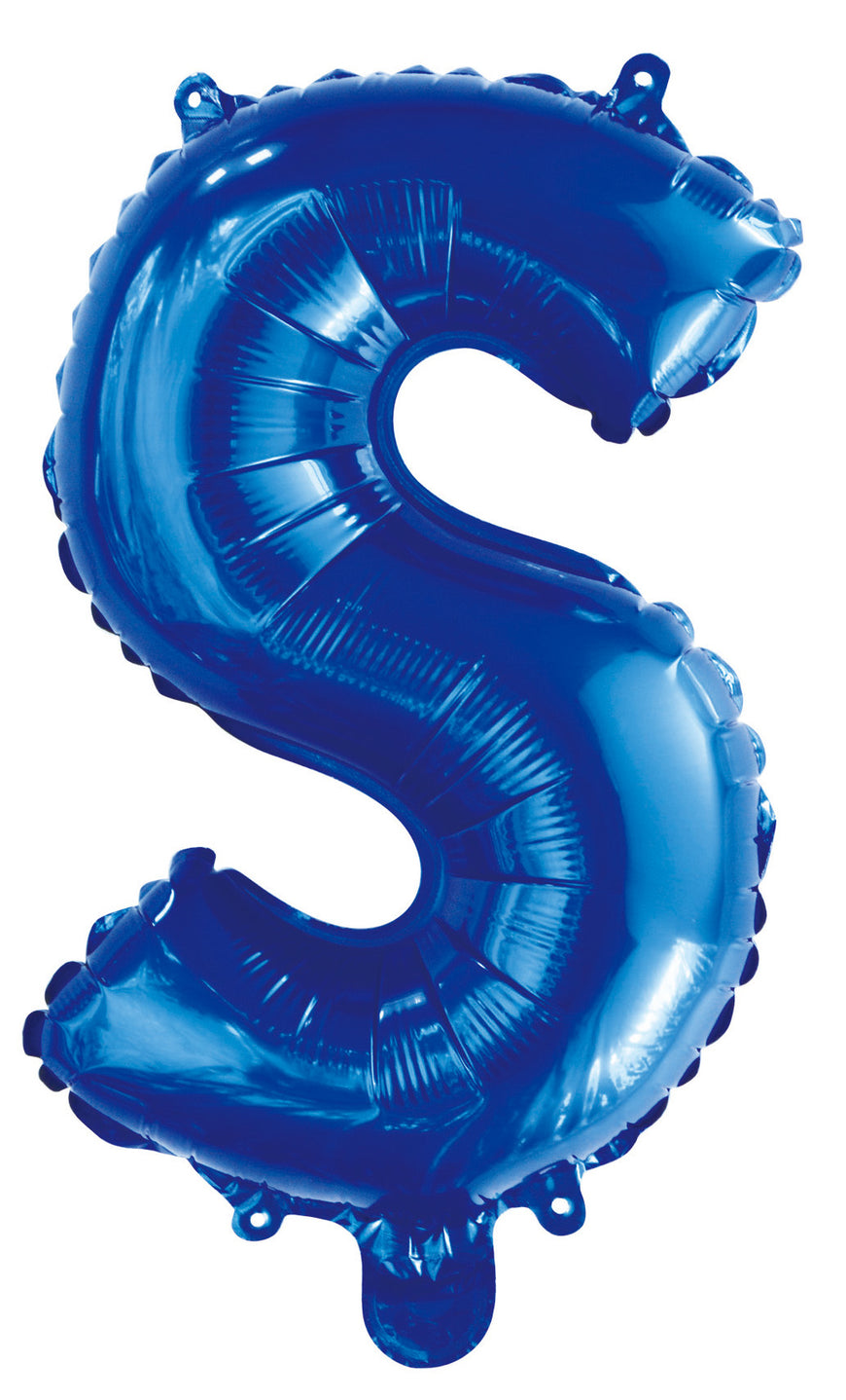 Letter S Royal Blue Foil Balloon 35cm - Party Savers