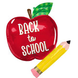 Back to School Apple & Pencil SuperShape Foil Balloon 66cm x 78cm Each