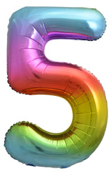 Rainbow Number 5 Foil Balloon 86cm Each