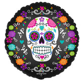 Sugar Skull & Marigolds Satin Foil Balloon 45cm Each