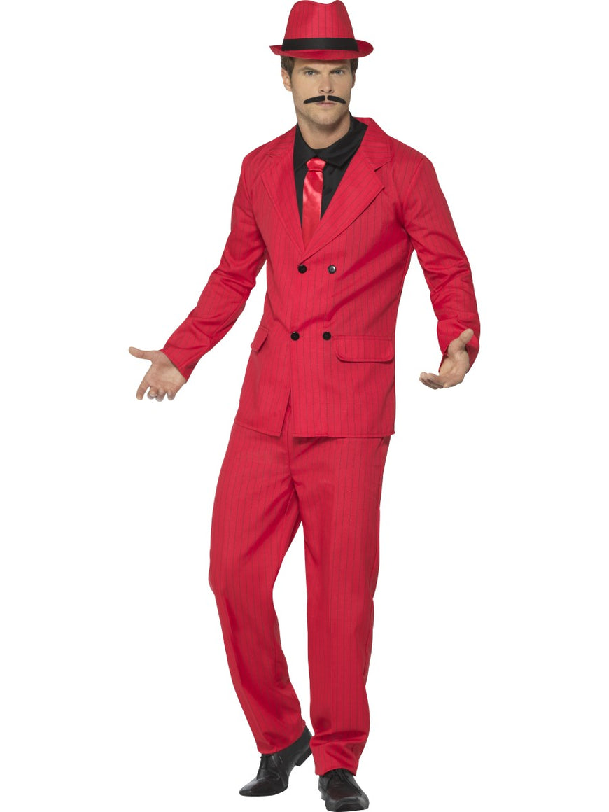 Mens Costume - Red Zoot Suit - Party Savers