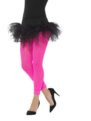 Pink 80s Lace Leggings - Party Savers