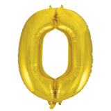 Number 0 Gold Foil Balloon 86cm - Party Savers