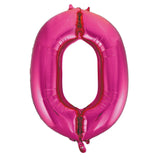 Number 3 Bright Pink Foil Balloon 86cm - Party Savers