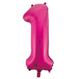 Number 5 Bright Pink Foil Balloon 86cm - Party Savers