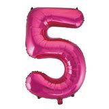 Number 3 Bright Pink Foil Balloon 86cm - Party Savers