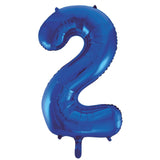 Number 4 Royal Blue Foil Balloon 86cm - Party Savers