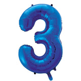 Number 4 Royal Blue Foil Balloon 86cm - Party Savers