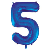 Number 4 Royal Blue Foil Balloon 86cm - Party Savers