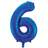 Number 4 Royal Blue Foil Balloon 86cm - Party Savers