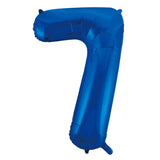 Number 4 Royal Blue Foil Balloon 86cm - Party Savers