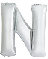 Letter N Silver Foil Balloon 86cm - Party Savers